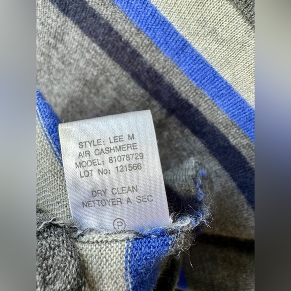 Theory 100% Cashmere Long Striped Sweater, size S, boat neck - Picture 11 of 13